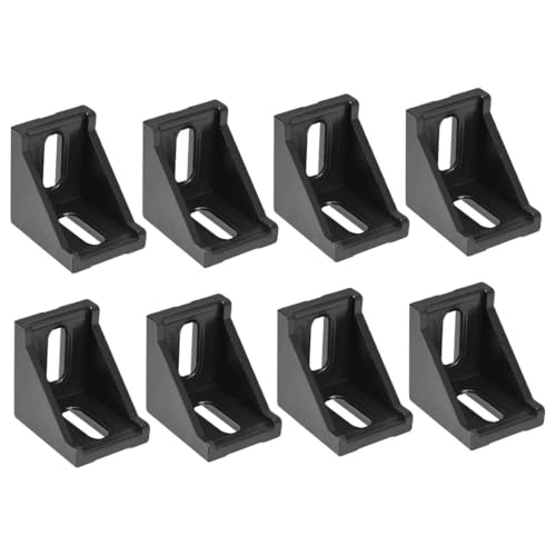 Unifizz 8 Sets T-Nut-Aluminium-Extrusions-Eckwinkel, 35 x 35 x 28 mm Winkelverbinder für 3030 Serie Aluminiumprofil, extrudierten Rahmen, Schwarz von Unifizz