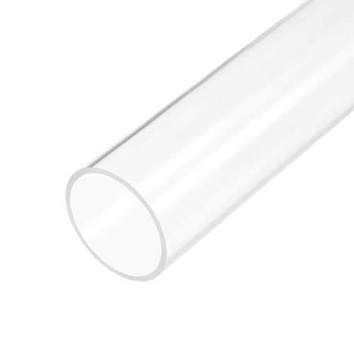 Unifizz Acrylrohr, transparent, starr, Rundrohr, 66 mm Innendurchmesser x 70 mm Außendurchmesser x 305 mm Länge, Rundrohr von Unifizz