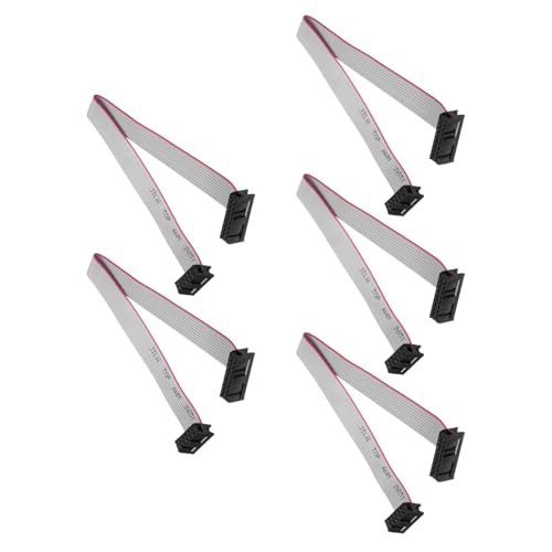 Unifizz Flachbandkabel, 10 bis 16-polig, IDC-Flachbandkabel, 2,54 mm Rastermaß, 12 mm Breite, 20 cm Länge, FC-auf-FC-Stecker, A-Überbrückungskabel für PC-Motherboard, 3D-Drucker, LED-Display, 5 Stück von Unifizz