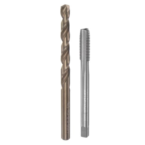 Unifizz Gewindeschneider- und Bit-Sets, M7 x 1 H2, gerader Flöten-Maschinengewindebohrer, 6 mm, M35 Kobalt-Hochgeschwindigkeitsstahl (HSS-CO) Spiralbohrer von Unifizz
