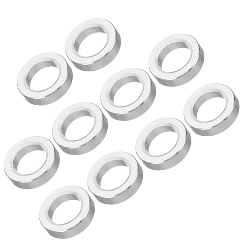 Unifizz M10 Aluminium-Abstandshalter, 10 Stück, runde Metall-Abstandshalter, 10,2 mm Innendurchmesser x 16 mm Außendurchmesser x 4 mm Länge, Aluminium-Abstandshalter ohne Gewinde, für M10 von Unifizz
