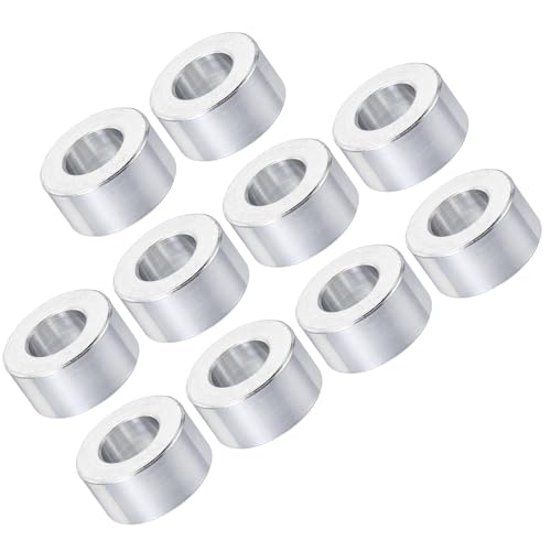 Unifizz M10 Aluminium-Abstandshalter, 10 Stück, runde Metall-Abstandshalter, 10,5 mm Innendurchmesser x 20 mm Außendurchmesser x 10 mm Länge, ohne Gewinde, Aluminium-Abstandshalter für M10 von Unifizz