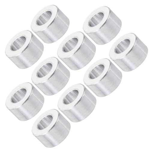 Unifizz M10 Aluminium-Abstandshalter, 10 Stück, runde Metall-Abstandshalter, 10,5 mm Innendurchmesser x 20 mm Außendurchmesser x 12 mm Länge, ohne Gewinde, Aluminium-Abstandshalter für M10 von Unifizz
