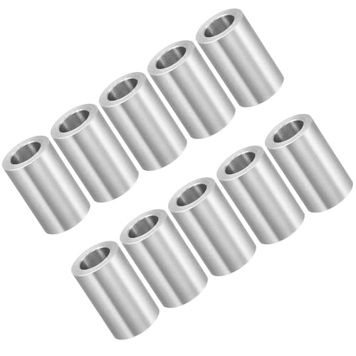 Unifizz M10 Aluminium-Abstandshalter, runde Metall-Abstandshalter, 10,2 mm Innendurchmesser x 16 mm Außendurchmesser x 25 mm Länge, ohne Gewinde, Aluminium-Abstandshalter für M10-Schrauben-Baugruppen von Unifizz