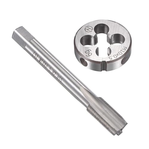 Unifizz M10 x 0,5 mm metrisches Gewindeschneider-Set, Maschinengewindebohrer mit rundem Gewindeschneider, Gewindebohrer und Schneideisen-Set für Mutterschrauben, Bolzen, Gewindereparatur Unifizz M10 x 0,5 mm metrisches Gewindeschneider-Set, Maschinengewindebohrer mit rundem Gewindeschneider, Gewindebohrer und Schneideisen-Set für Mutterschrauben, Bolzen, Gewindereparatur von Unifizz
