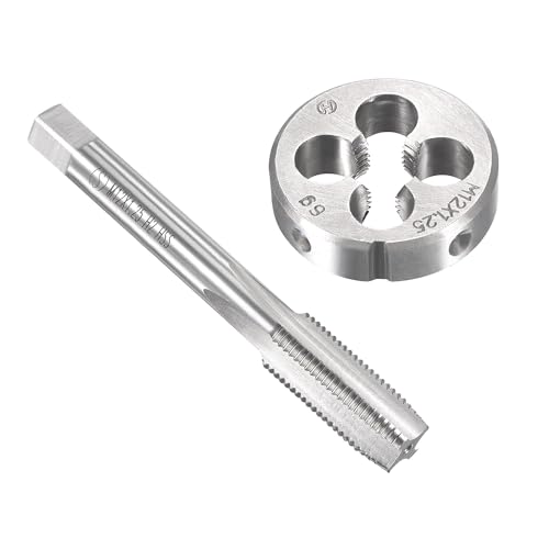 Unifizz M12 x 1,25 mm metrisches Gewindeschneider-Set, Maschinengewindebohrer mit rundem Gewindeschneider, Gewindebohrer und Schneideisen-Set für Mutterschrauben, Bolzen, Gewindereparatur Unifizz M12 x 1,25 mm metrisches Gewindeschneider-Set, Maschinengewindebohrer mit rundem Gewindeschneider, Gewindebohrer und Schneideisen-Set für Mutterschrauben, Bolzen, Gewindereparatur von Unifizz