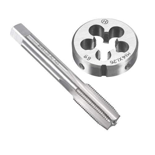 Unifizz M14 x 1,25 mm metrisches Gewindeschneider-Set, Maschinengewindebohrer mit rundem Gewindeschneider, Gewindebohrer und Schneideisen-Set für Mutterschrauben, Bolzen, Gewindereparatur Unifizz M14 x 1,25 mm metrisches Gewindeschneider-Set, Maschinengewindebohrer mit rundem Gewindeschneider, Gewindebohrer und Schneideisen-Set für Mutterschrauben, Bolzen, Gewindereparatur von Unifizz