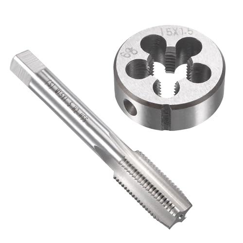 Unifizz M15 x 1,5 mm metrisches Gewindeschneider-Set, Maschinengewindebohrer mit rundem Gewindeschneider, Gewindebohrer und Schneideisen-Set für Mutterschrauben, Bolzen, Gewindereparatur Unifizz M15 x 1,5 mm metrisches Gewindeschneider-Set, Maschinengewindebohrer mit rundem Gewindeschneider, Gewindebohrer und Schneideisen-Set für Mutterschrauben, Bolzen, Gewindereparatur von Unifizz