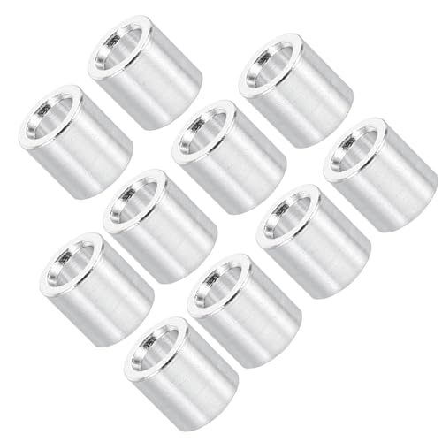Unifizz M3 Aluminium-Abstandshalter, runde Metall-Abstandshalter, 3,1 mm Innendurchmesser x 5 mm Außendurchmesser x 5 mm Länge, ohne Gewinde, Aluminium-Abstandshalter für M3-Schrauben-Baugruppen, 10 von Unifizz