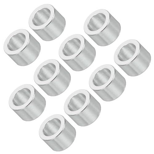 Unifizz M5 Aluminium-Abstandshalter, runde Metall-Abstandshalter, 5,2 mm Innendurchmesser x 8 mm Außendurchmesser x 5 mm Länge, ohne Gewinde, Aluminium-Abstandshalter für M5-Schrauben-Baugruppen, 10 von Unifizz