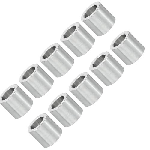 Unifizz M5 Aluminium-Abstandshalter, runde Metall-Abstandshalter, 5,2 mm Innendurchmesser x 8 mm Außendurchmesser x 8 mm Länge, ohne Gewinde, Aluminium-Abstandshalter für M5-Schrauben-Baugruppen, 10 von Unifizz