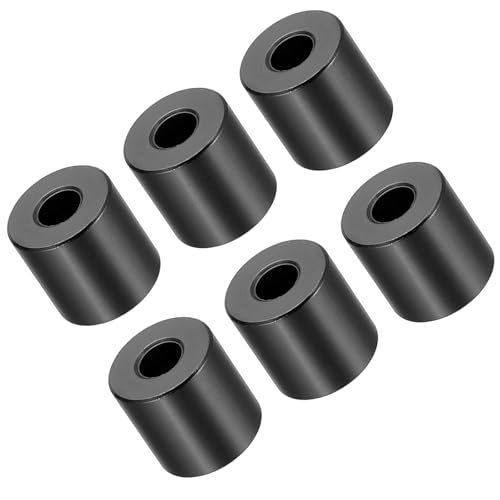 Unifizz M6 Abstandshalter aus Aluminium, schwarz, 6 Stück, runde Metall-Abstandshalter, 6,2 mm Innendurchmesser x 15 mm Außendurchmesser x 15 mm Länge, Aluminium-Abstandshalter ohne Gewinde, für M6 von Unifizz