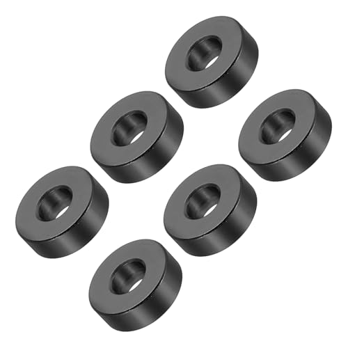 Unifizz M6 Abstandshalter aus Aluminium, schwarz, 6 Stück, runde Metall-Abstandshalter, 6,2 mm Innendurchmesser x 15 mm Außendurchmesser x 5 mm Länge, Aluminium-Abstandshalter ohne Gewinde, für M6 Unifizz M6 Abstandshalter aus Aluminium, schwarz, 6 Stück, runde Metall-Abstandshalter, 6,2 mm Innendurchmesser x 15 mm Außendurchmesser x 5 mm Länge, Aluminium-Abstandshalter ohne Gewinde, für M6 von Unifizz