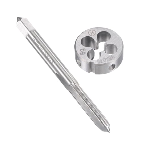 Unifizz M6 x 0,75 mm metrisches Gewindeschneider-Set, Maschinengewindebohrer mit rundem Gewindeschneider, Gewindebohrer und Schneideisen-Set für Mutterschrauben, Bolzen, Gewindereparatur Unifizz M6 x 0,75 mm metrisches Gewindeschneider-Set, Maschinengewindebohrer mit rundem Gewindeschneider, Gewindebohrer und Schneideisen-Set für Mutterschrauben, Bolzen, Gewindereparatur von Unifizz
