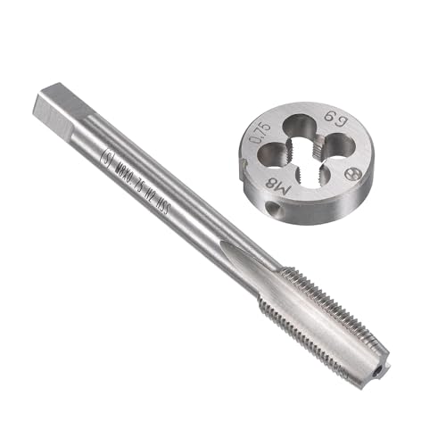 Unifizz M8 x 0,75 mm metrisches Gewindeschneider-Set, Maschinengewindebohrer mit rundem Gewindeschneider, Gewindebohrer und Schneideisen-Set für Mutterschrauben, Bolzen, Gewindereparatur Unifizz M8 x 0,75 mm metrisches Gewindeschneider-Set, Maschinengewindebohrer mit rundem Gewindeschneider, Gewindebohrer und Schneideisen-Set für Mutterschrauben, Bolzen, Gewindereparatur von Unifizz