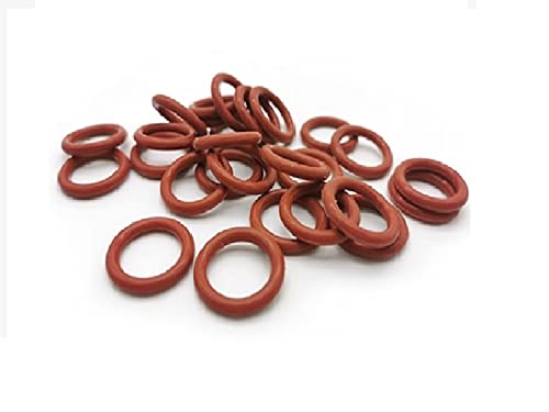 Unifizz O-Ring aus Silikon, Außendurchmesser, 19 mm, Innendurchmesser: 17 mm, Breite: 1 mm, Industrie-O-Ring, für Automobil, Mechaniker, Rot, 30 Stück von Unifizz