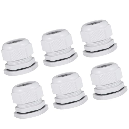 Unifizz PG36 Kabelverschraubung, langlebiger Gewindeverbinder mit Kontermutter für Kabeldraht mit 22–32 mm Durchmesser, Schwarz, 6 Stück von Unifizz
