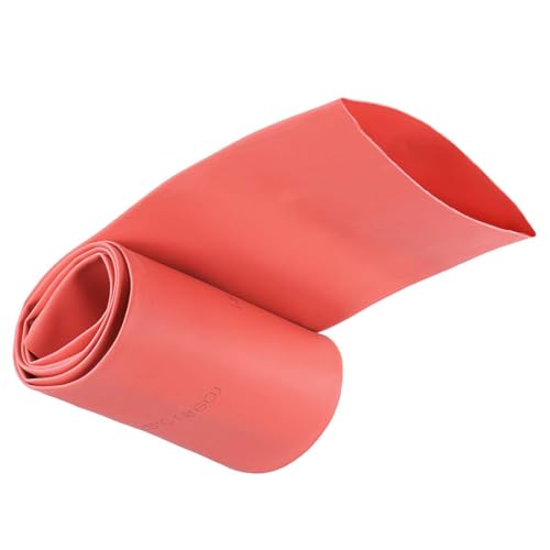 Unifizz Schrumpfschlauch, 60 mm Durchmesser, 98 mm, flache Breite, 2:1 Verhältnis, Schrumpfschlauch, Kabelmuffe, 1 m, Rot von Unifizz