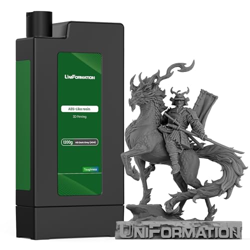 Boxed HD ABS-ähnliches Harz hartes zähes 3D Druckerharz Photopolymer UV härtendes 3D Harz flüssig mit hoher Präzision passend für GK3 Serie SLA/LCD/DLP Druck HD dunkelgrau 3.6KG von Uniformation
