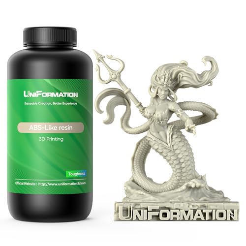 UNIFORMATION 3D Drucker Resin HD ABS LIKE Resin hart robust 3D-Druckerharz Photopolymer UV-hrtende 3D-Harzflüssigkeit mit hoher Przision geeignet für SLA/LCD/DLP HD Vanille 1 kg von Uniformation