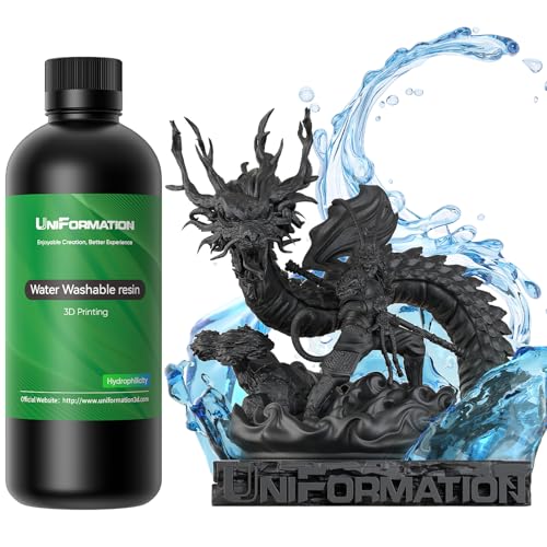 UNIFORMATION 3D Drucker Resin Wasser abwaschbares Harz leicht zu reinigen schnell UV-hrtendes 3D-Drucker-Harz Photopolymer niedrige Viskositt schnelles 3D-Harz für Schwarz 2KG UNIFORMATION 3D Drucker Resin Wasser abwaschbares Harz leicht zu reinigen schnell UV-hrtendes 3D-Drucker-Harz Photopolymer niedrige Viskositt schnelles 3D-Harz für Schwarz 2KG von Uniformation