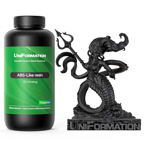 UNIFORMATION 3D Drucker Resin ABS LIKE Resin hart robust 3D-Druckerharz Photopolymer UV-hrtende 3D-Harzflüssigkeit mit hoher Przision geeignet für funktionaler mechanischer Druck schwarz 2 kg von Uniformation