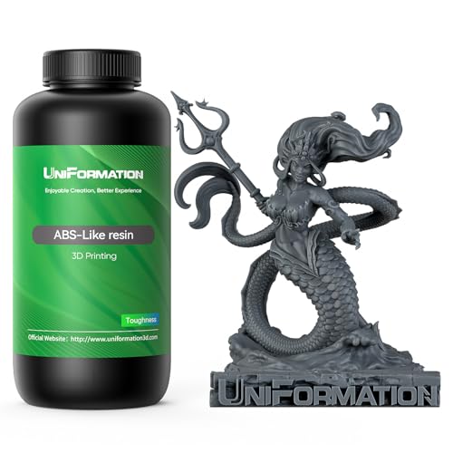 UNIFORMATION HD ABS-hnliches Harz hart robust 3D-Druckerharz Photopolymer UV-hrtende 3D-Harzflüssigkeit mit hoher Przision geeignet für SLA/LCD/DLP HD Dunkelgrau 1 kg von Uniformation