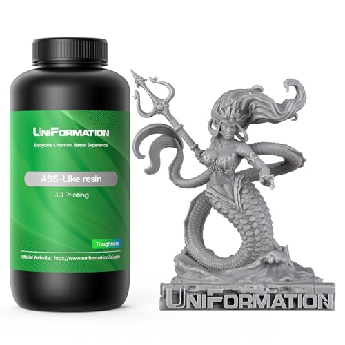 UNIFORMATION 3D Drucker Resin HD ABS LIKE Resin hart robust 3D-Druckerharz Photopolymer UV-hrtendes 3D-Harz-Flüssigkeit mit hoher Przision geeignet für SLA/LCD/DLP HD Grau 3 kg von Uniformation
