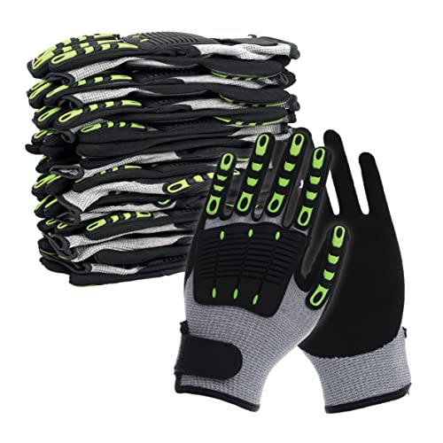 Unigloves Nitrex 340RFI – 10 Paar – leichte Handschuhe mit Schnitt- und Handrückenschutz, in Schwarz/Grau von NITREX