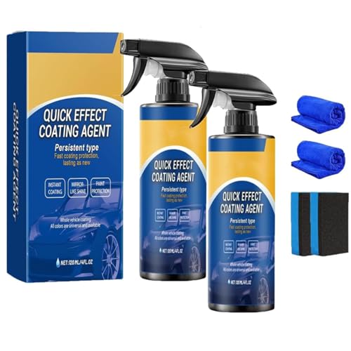 Quick Effect Coating Agent, 2pc Auto Beschichtungsspray, Quick Effect Spray, 3-In-1 High Protection Car Coating Spray, Multifunctional Coatings Renewal Sprays, Lack-Sprays für Autolacke von Uniguardian