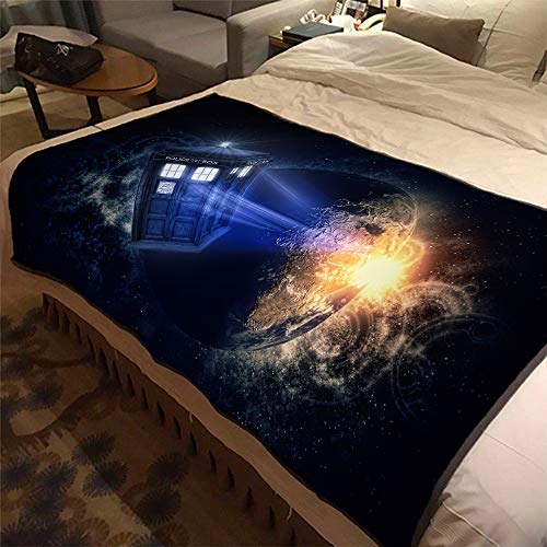 Uniguardian Doctor Police Booth Hochwertige warme weiche Flanell Plüsch auf der Schlafsofa Decke Geeignet für Klimaanlage Decke Nap Decke (A,150x200cm (60 * 80 in)) von Uniguardian