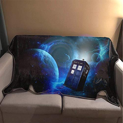 Uniguardian Doctor Police Booth Hochwertige warme weiche Flanell Plüsch auf der Schlafsofa Decke Geeignet für Klimaanlage Decke Nap Decke (D,100x150CM (40 * 60 in)) von Uniguardian