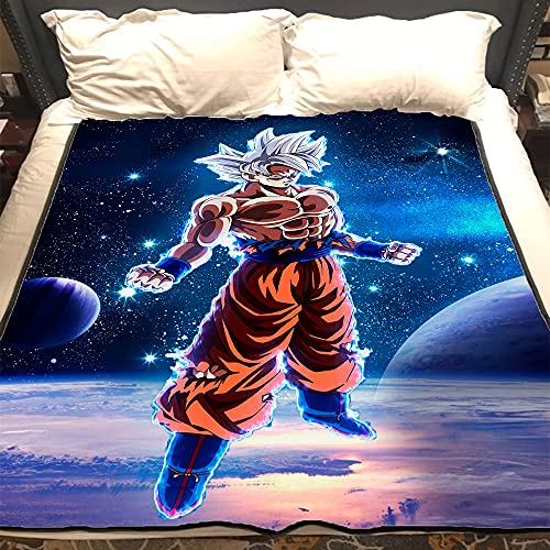 Uniguardian Son Goku Hochwertige Warme Weiche Flanell Plüsch Auf Der Schlafsofa Decke Geeignet Für Klimaanlage Decke Nap Decke (A,150x200cm (60x80in)) von Uniguardian