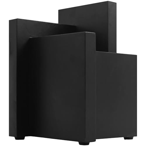 Uniharpa Magnetischer Messerblock Schwarz 9,5 x 6,2 Zoll, Doppelseitiger Magnetischer Messerhalter Rack für Küchentheke, Akazienholz Magnetischer Messeraufbewahrungsständer von Uniharpa
