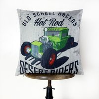 Old School Racers Hot Rod | Kissenbezug Kissen Werfen Papa Geschenk Oldtimer-| Geschenkideen Zimmer Dekor von UniikPillows