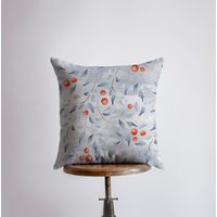 Rote Holly Beeren | Kissen Wohndeko Weihnachtlicher Kissenbezug Designer Deko Kissenhüllen Blaue von UniikPillows
