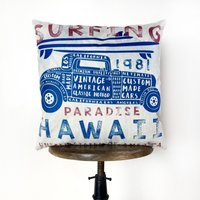 Surfen Hawaii Paradise | Kissenbezug Kissen Werfen Surfer Papa Geschenk Oldtimer-| Geschenkideen Hot Rod Zimmer Dekor von UniikPillows