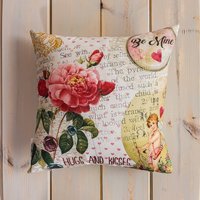 Vintage Valentines Blumen | Kissenbezug Liebe Dich Mehr Dekokissen Ist Ich Liebe Personalisierte Geschenk Valentinstag Dekor von UniikPillows