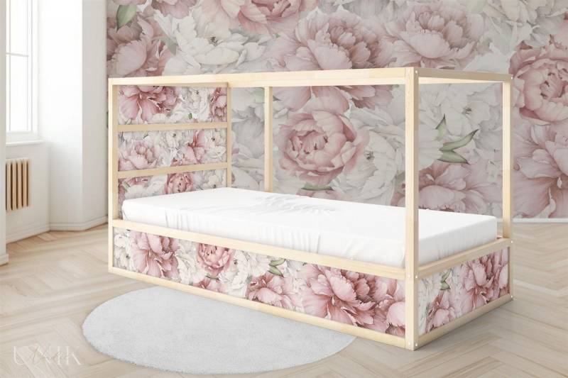 Unik Nordic Möbelfolie IKEA Kura Bett­aufkleber Set - Blooming Spring 5-Sticker-Set Unten, (Set, 0St.}, Für die angebene Anzahl an Flächen zugeschnitten), selbstklebend, exakte Maße, wiederablösbar von Unik Nordic