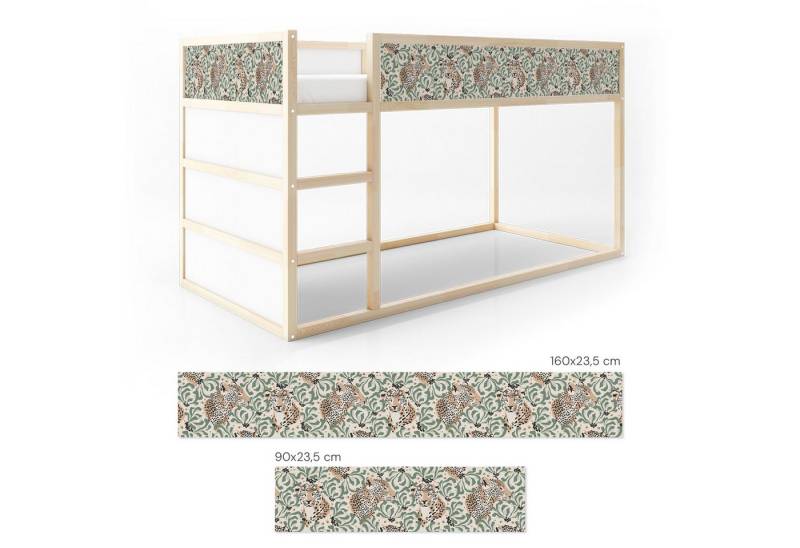 Unik Nordic Möbelfolie IKEA Kura Bettaufkleber Set - Boho Dschungel, (Set, 2St.}, Für die angebene Anzahl an Flächen zugeschnitten), selbstklebend, exakte Maße, wiederablösbar von Unik Nordic