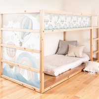Kura Aufkleber Himmel Ballons Luftfahrt Aquarell Kura Bett Wiederablösbar Kinderzimmer Folie Abziehbild Sterne Pastell Malerei Fantasie von UnikNordic