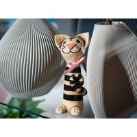 Keramik-Grinsekatze Schnurrbert | Zaunhocker von UnikatKeramik