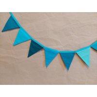 Wimpelkette | 10 Wimpel Blau Türkis Petrol Wimpelkette | 10 Wimpel Blau Türkis Petrol von UnikatP
