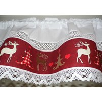 Traumhafte Weihnachtsgardine Scheibengardine Im Weihnachtlichen Landhausstil " Hirsch Traumhafte Weihnachtsgardine Scheibengardine Im Weihnachtlichen Landhausstil " Hirsch von UnikateUndmehr