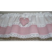 Wunderschöne Scheibengardine Landhausstil Altrosa Karo Vichy Bistrogardine von UnikateUndmehr