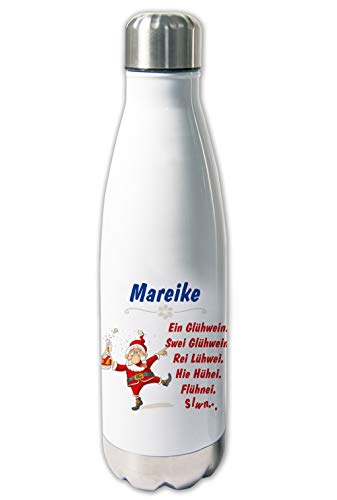 Werbetreff Gera Thermoskanne Weihnachten Trinkflasche Edelstahl mit Name Thermosflasche (Glühwein) von Unikatolo
