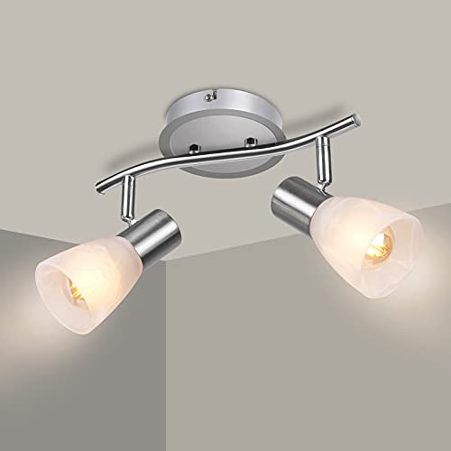 Unikcst 2 Flammig Deckenstrahler E14 LED Deckenleuchte Modern Schwenkbar Deckenlampe Wohnzimmer Schlafzimmer Ohne Leuchtmittel von Unikcst