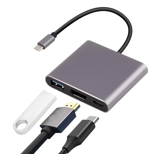 Adapter USB C auf HDMI 4K, 3 in 1 Multiport Adapter mit HDMI, PD Charge 100 W, USB 3.0, USB C Hub von Unikeen