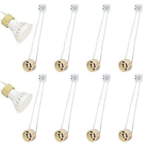 Set mit 8 Keramik-Fassungen GU10 mit Silikondrähten, hochwertige Anschlüsse für Beleuchtung, einfache Installation, hitzebeständig, sicheres Verbindungssystem für Spots Set mit 8 Keramik-Fassungen GU10 mit Silikondrähten, hochwertige Anschlüsse für Beleuchtung, einfache Installation, hitzebeständig, sicheres Verbindungssystem für Spots von Unikeen