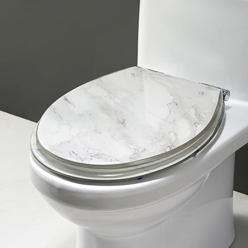 Unikicool Toilettensitz Aus Kunstharz,Toilettendeckel,Toilettensitz,Harz-Toilettendeckel Mit 3D-Effekten,WC Sitz Aus Harz,Transparenter WC-Sitz,Polyresin Toilettensitz,Geeignet FüR Toiletten von Unikicool